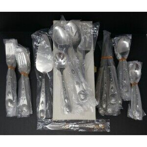 Wallace 45-Pc Taos Stainless Steel Flatware Set MISSING TEASPOON